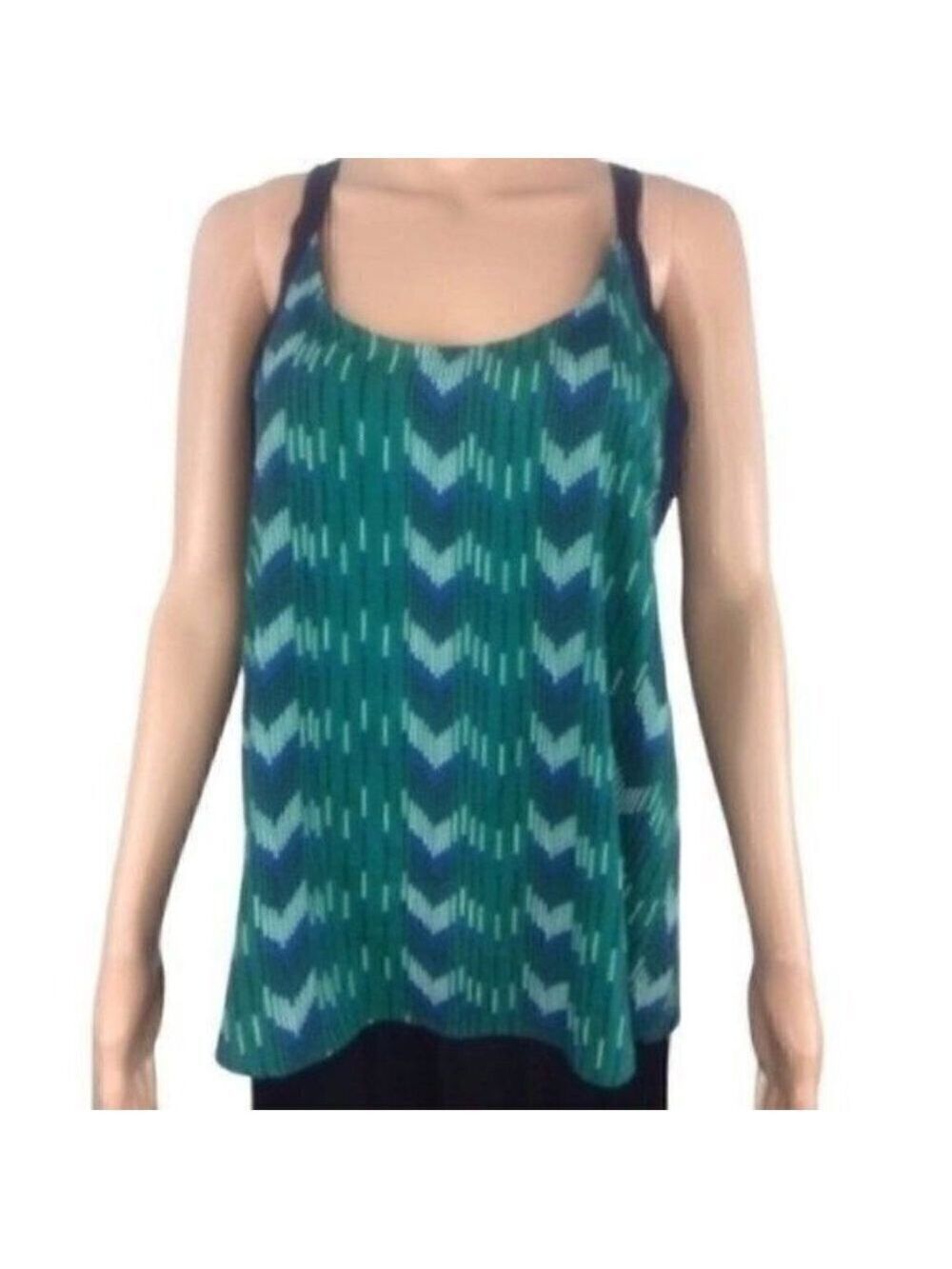 Collective Concepts Sleeveless Blouse Medium Green Blue Tank Top